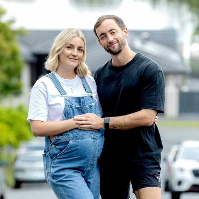 Sarah Maxwell and Lewis Christie at their Gold Coast home. Picture: Richard Walker