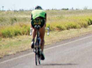 TESTING TRIP: The ride back to Julia Creek is traditionally a testing journey into a hot head wind as part of the annual Dirt N Dust Triathlon. Picture: Contributed