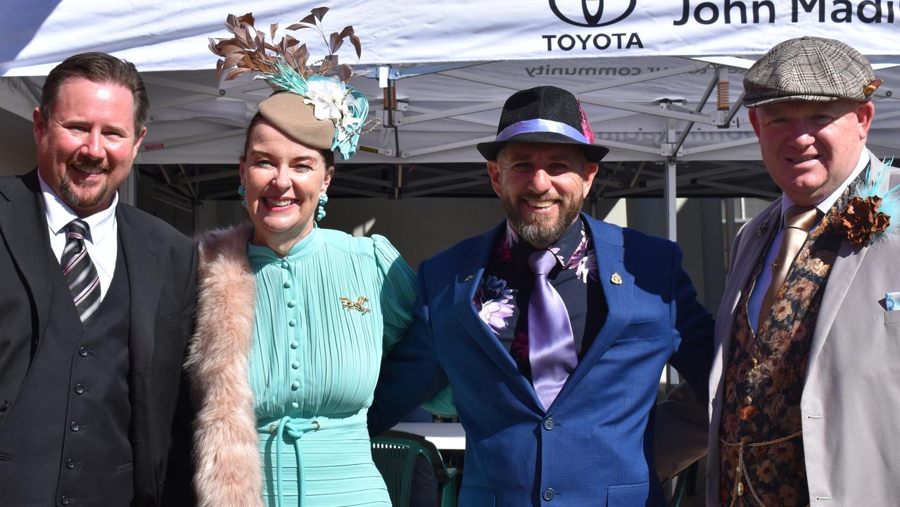 Mark Walters, Catherine Johnston, Corey Bradley and Paul Johnston at the 2022 Gympie RSL Club Cup race day.