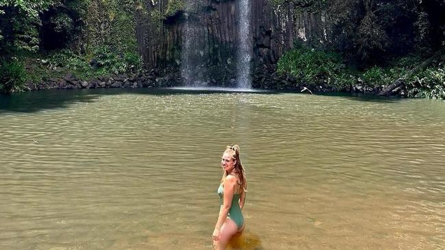 German visitor to Millaa Millaa Falls, Nikki, on the Atherton Tablelands this week. Picture: mattiundnikiontour via Instagram