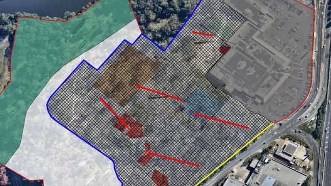 The cross-hatched section is where trees have been cleared. Photo: Supplied