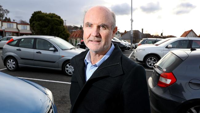 North Hobart Traders Association president John Kelly at the Condell Place carpark. Picture: SAM ROSEWARNE