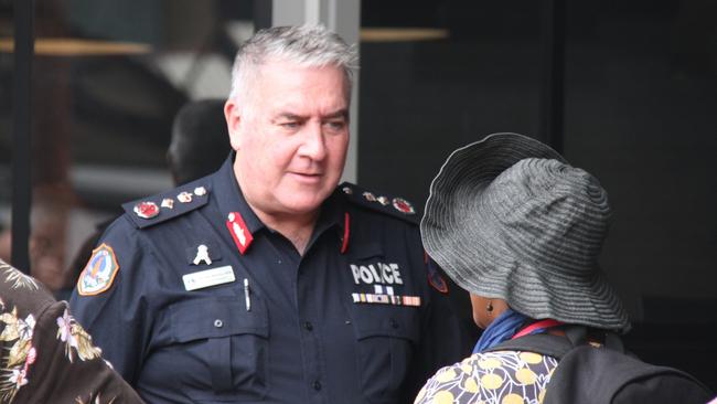 Northern Territory Police Commissioner Michael Murphy in Alice Springs on Friday, where he conceded his organisation did not have enough boots on the ground in Katherine. Picture: Gera Kazakov