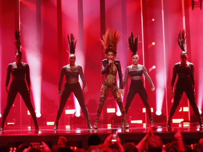 Eleni Foureira from Cyprus give a hair-raising performance in the semi finals. Picture: Supplied