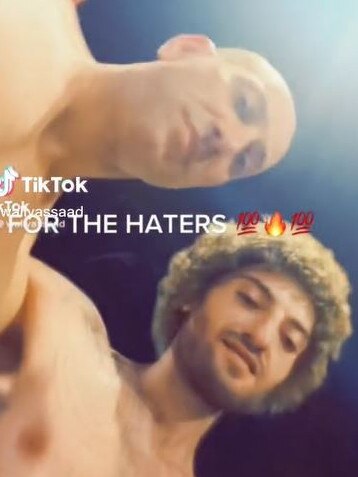 Wally Assaad and Comanchero bikie boss Tarek Zahed in a TikTok video, before the latter was shot in May 2022.