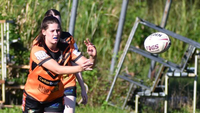The Herbert River Crushers Women’s team drew 20-20 with Townsville Brothers in a hard-fought contest in Ingham on Saturday. Picture: Cameron Bates