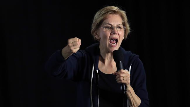 Elizabeth Warren campaigns in Des Moines, Iowa, this week. Picture: AFP