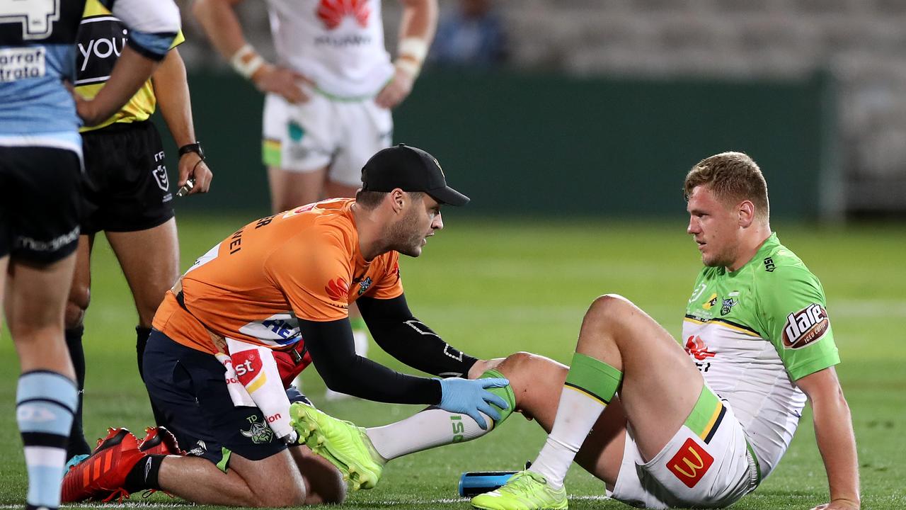 Players who go down injured and need time stopped will cost an interchange. Picture: Getty Images.