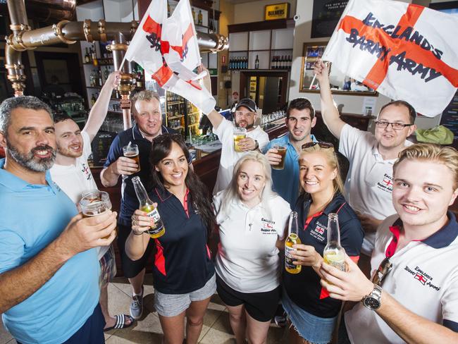 Members from the Barmy Army enjoy some beers, Ponting doesn’t think they will be smiling for long. Photo Lachie Millard