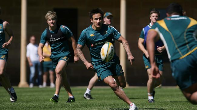 Richard Kingi during a Wallabies training session in 2009.