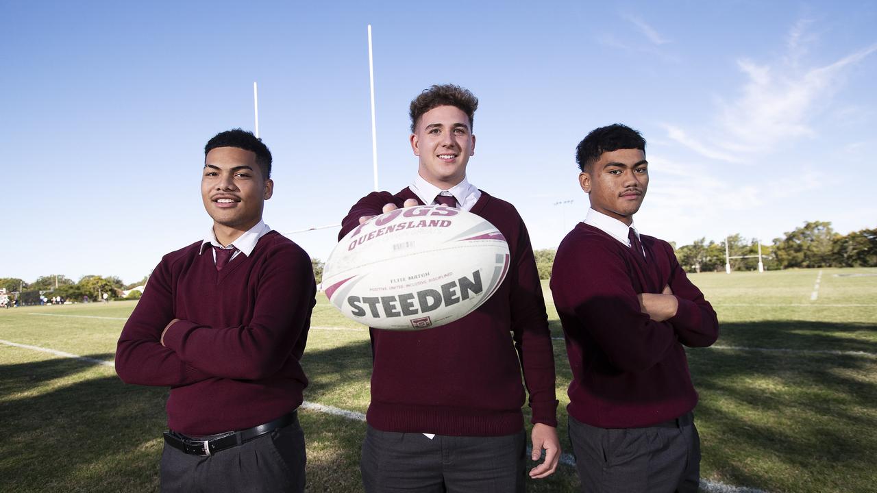 Wavell SHS big guns Prinston Esera, Felix Faatili and Karl Oloapu(News Corp/Attila Csaszar)