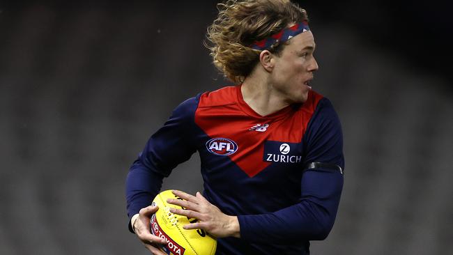 Jayden Hunt has completed a full training session with the Demons in Perth. Picture: Michael Klein