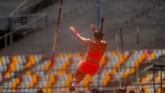 Action from the Queensland Athletics track and field championships at QSAC on Saturday March 15, 2025. Picture: Stephen Archer.