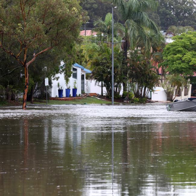 Flash flooding has occurred in different areas at Birkdale. Picture David Clark