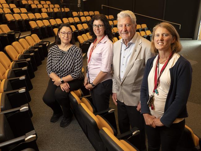 UTAS hosting a Parkinson disease symposium, Professor of Neuroscience University of Sydney Glenda Halliday, Associate Professor Neurology UTAS Jane Alty, facilitator WINGS 4 Parkinson's Harley Stanton and Associate Professor at Menzies Institute for medical Research UTAS Michele Callisaya. Picture: Chris Kidd