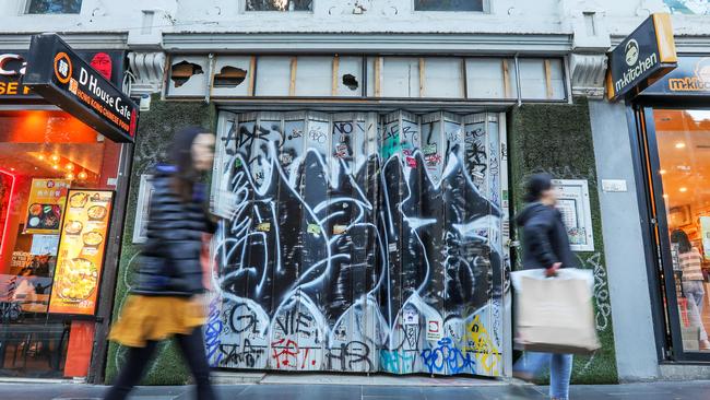 More than 75 per cent of graffiti has been scrawled on privately owned commercial buildings. Picture: Tim Carrafa