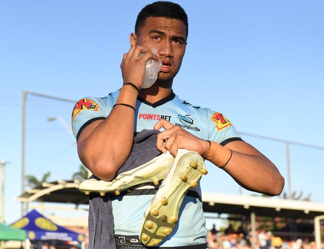 Ronaldo Mulitalo of the Sharks. Picture: NRL Photos