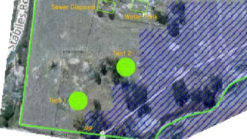 Proposed site plan for glamping accommodation spot at Eukey. Picture: SDRC