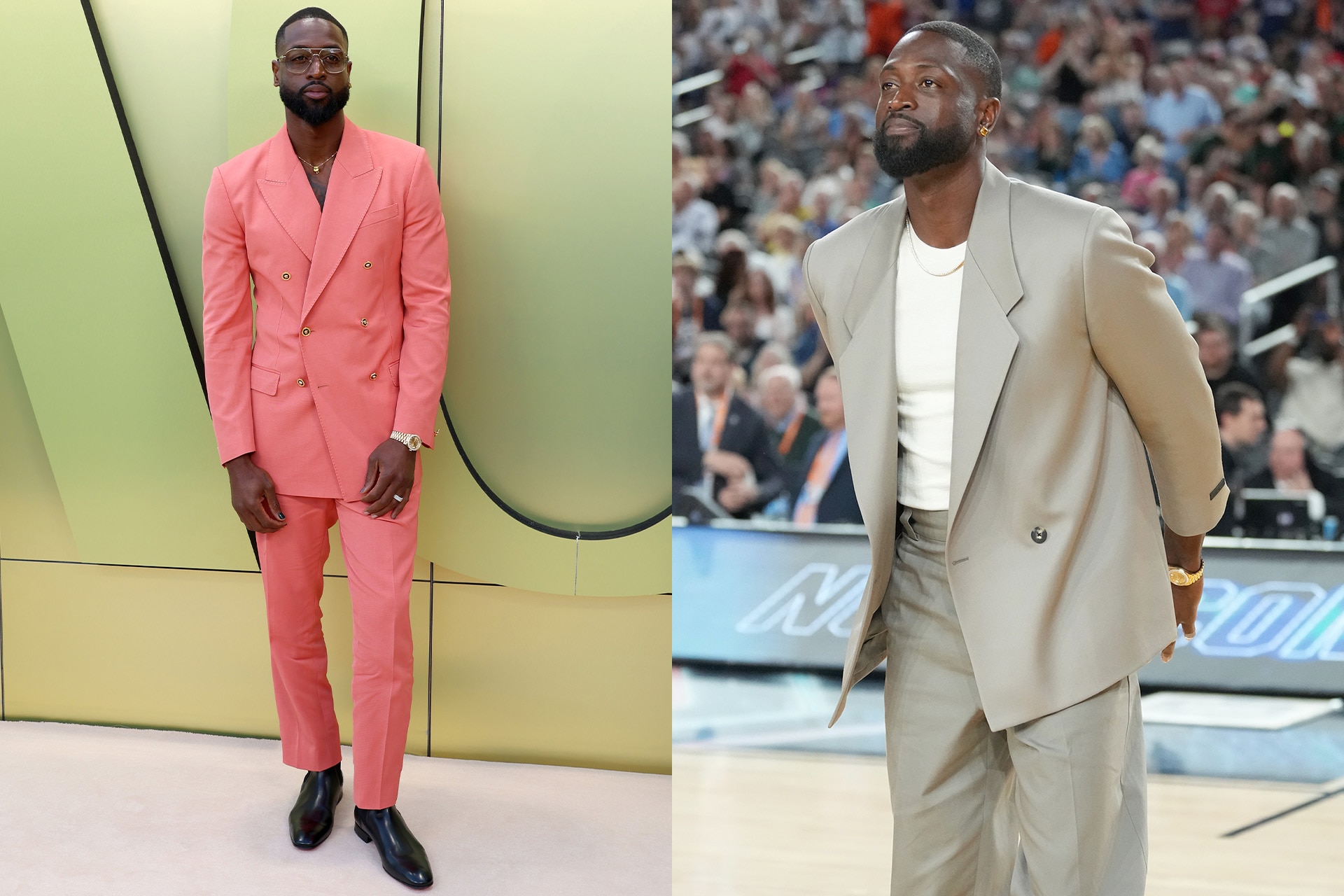 <p><em>Image credits: Getty Images</em></p><h3>&nbsp;</h3><h3>Dwyane Wade (Basketball)</h3><p><br>You could argue that <a href="https://www.gq.com.au/style/celebrity/dwyane-wade-hall-of-fame-best-style/image-gallery/d93724903949222288ad4df95877529f" target="_blank" rel="noopener">Dwyane Wade</a> helped pave the way for the style in the NBA today. One of the game&rsquo;s great players, and snazziest dressers, Wade has been taking risks in the NBA tunnel years before it became an expectation of athletes. As he told <a href="https://www.highsnobiety.com/p/dwyane-wade-interview/" target="_blank" rel="noopener"><em>Highsnobiety</em></a>, &ldquo;I&rsquo;m not just wearing clothes. I put that shit <em>on</em>.&rdquo; Wade&rsquo;s style has matured like a fine wine since retiring. He still pushes the boundaries, but knows what works on him. Just as willing to pull on a big furry coat as he is throwing on a blazer over a tank top&mdash;still the sartorial move<em> du jour</em>&mdash;Wade&rsquo;s place on this is cemented in time.&nbsp;</p>