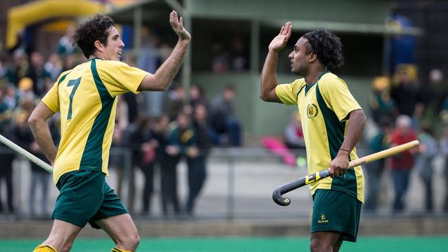 Russell Ford (left) will be a key player for Doncaster this season. Photo: Doncaster Hockey Club