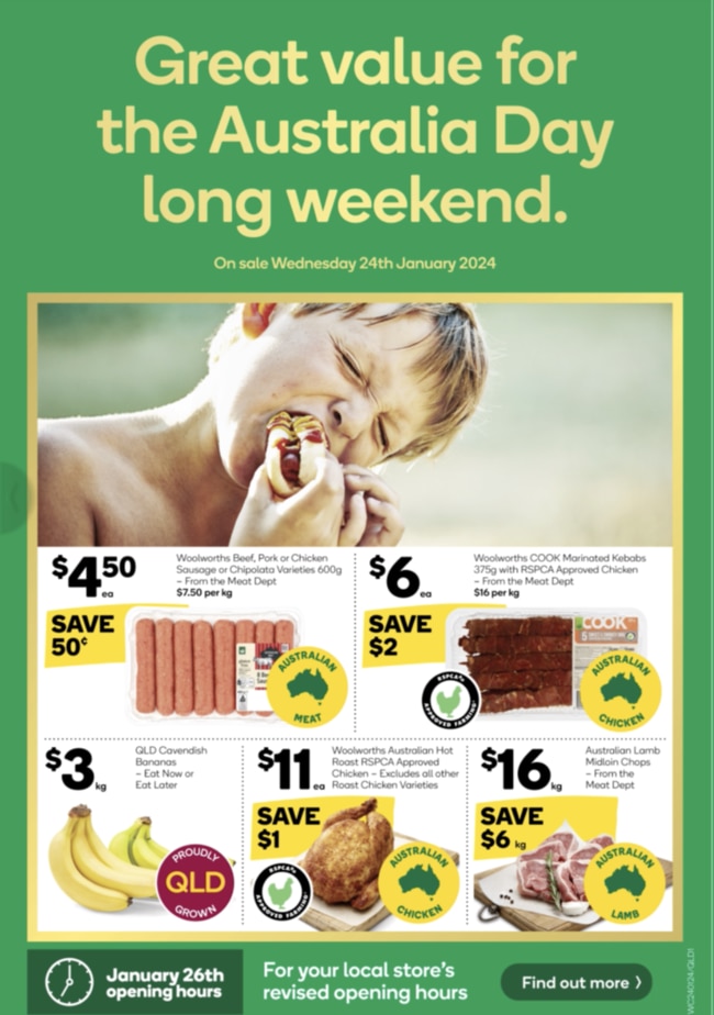 Woolies’ nod to Australia Day in this week’s catalogue.