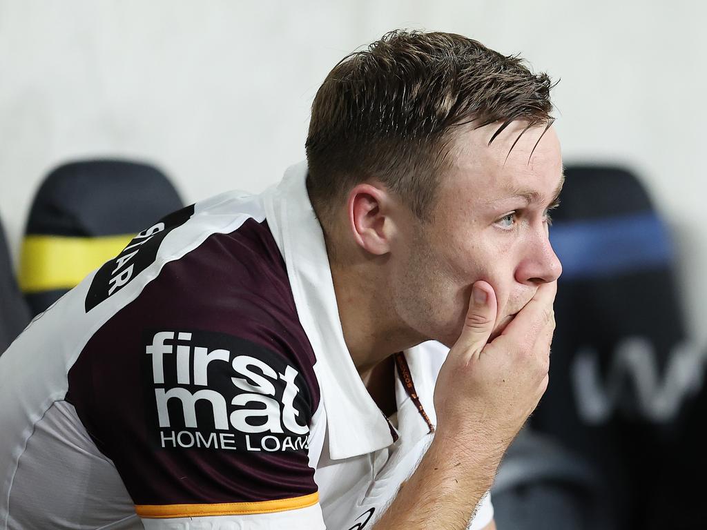 The Broncos suffered an injury blow, with Billy Walters forced off early in the first half. Picture: Getty Images