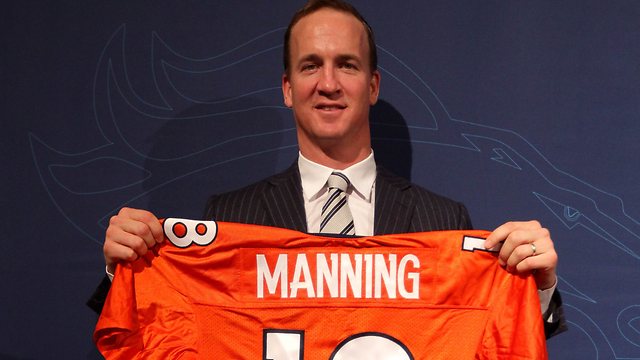 Peyton Manning officially introduced as new Broncos quarterback