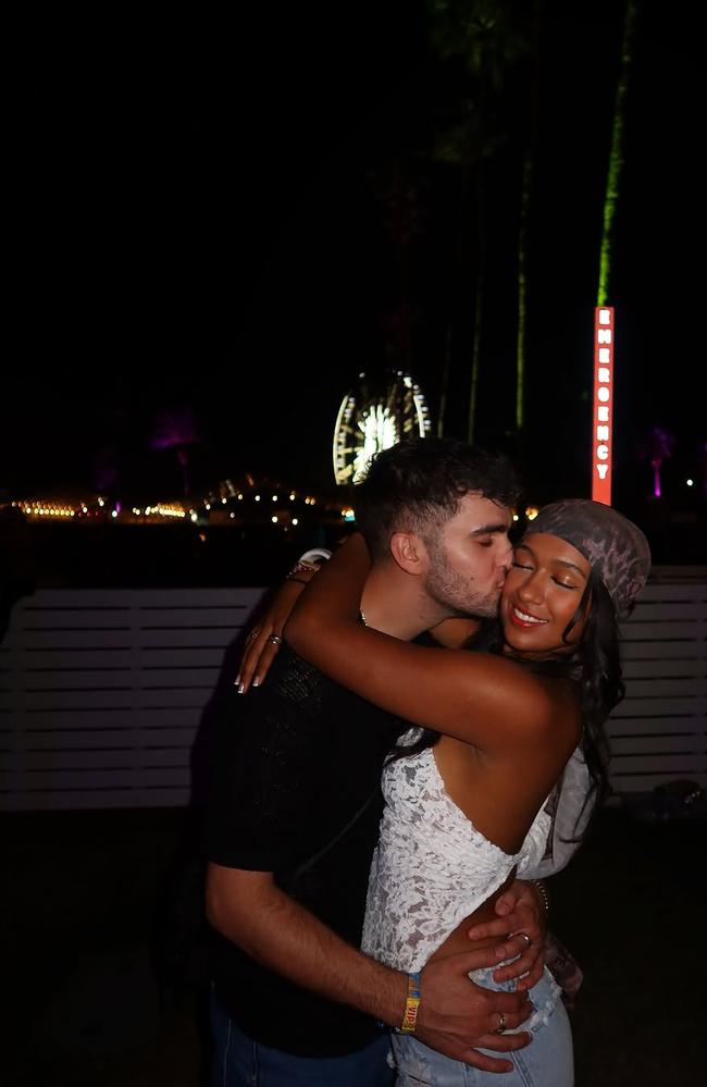 Queensland influencer Latisha Clark and new boyfriend Mitch Giorgas at Coachella Music Festival. Photo: Instagram.