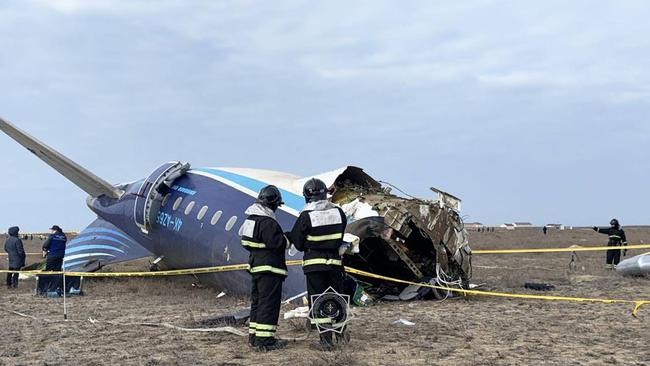 The jet crashed near the western Kazakh city of Aktau. Picture: AFP