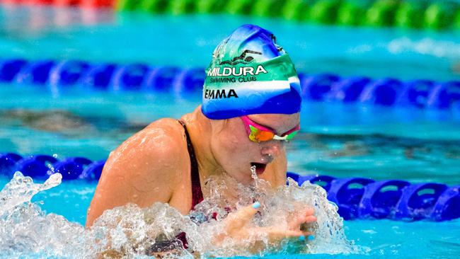 Swimmer Emma Strachan, who lives on a sheep station north of Mildura.