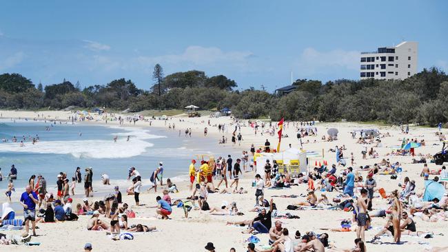 Mooloolaba Beach has seen at least two rescues in two days. Picture: File photo/Lachie Millard