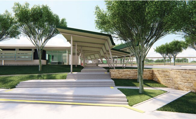 Artist impressions of the Gainsborough State School main entrance at Pimpama.