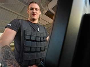 PUSHING ON: Sean Bartle is set to compete in the 24 hour treadmill challenge with 20kg strapped to his body. Picture: John McCutcheon