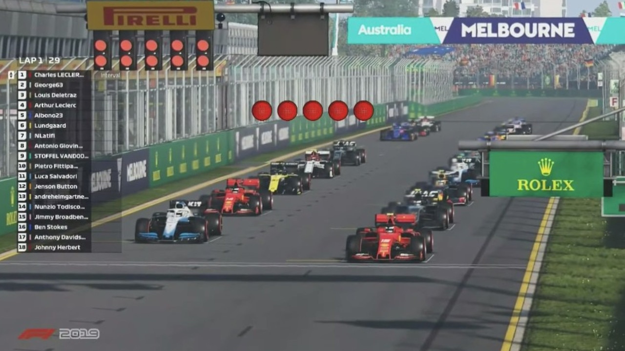 Cars line up on the grid. Pic: F1 YouTube