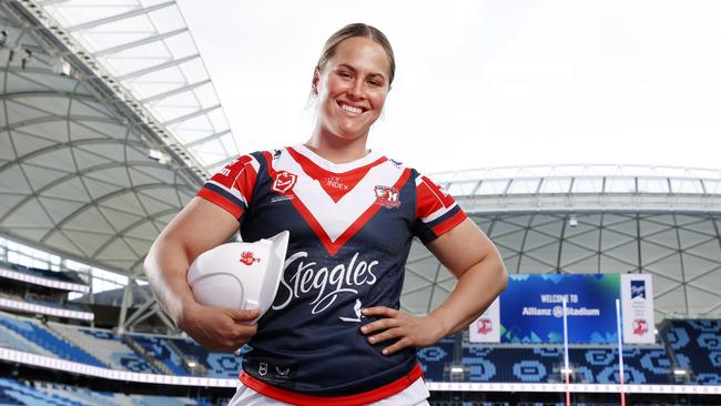 Roosters star Keilee Joseph helped to build the new Allianz Stadium. Picture: Jonathan Ng