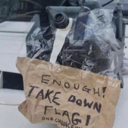 An object left on a Palestine supporter's car in Botany in January 2024.