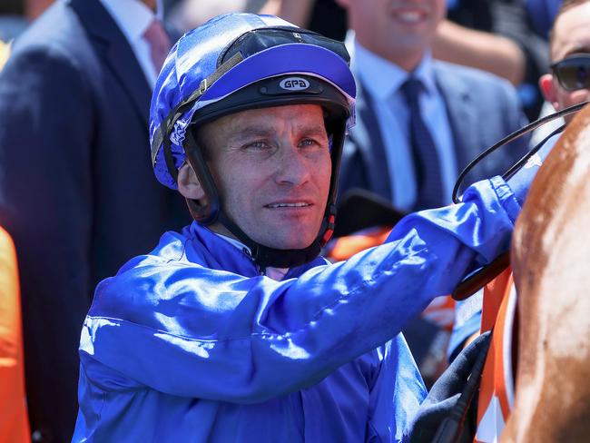 MELBOURNE, AUSTRALIA - JANUARY 25:  Jockey Luke Currie after riding Hanseatic to win Race 3, Neds Blue Diamond Preview during Melbourne Racing at Caulfield Racecourse on January 25, 2020 in Melbourne, Australia. (Photo by George Salpigtidis/Getty Images)