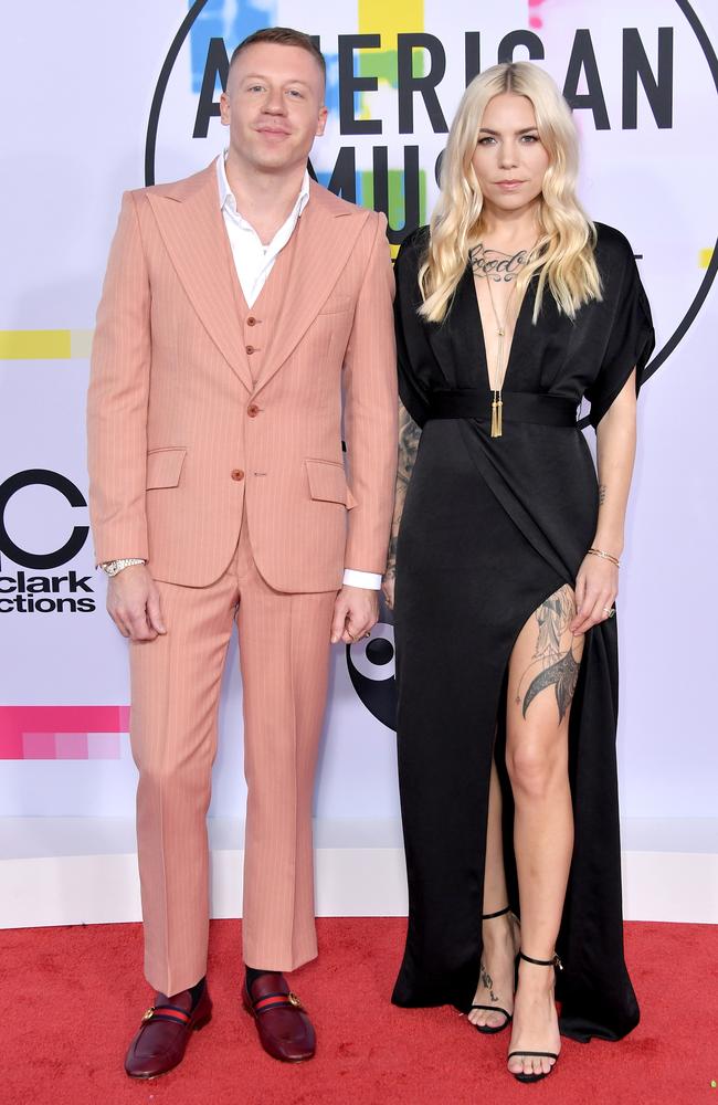 Macklemore and Skylar Grey attend the 2017 American Music Awards at Microsoft Theater on November 19, 2017 in Los Angeles, California. Picture: Getty
