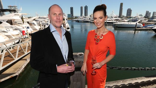 Wick, pictured with Nine Gold Coast newsreader Wendy Kingston, is determined to ‘fix’ his alcohol addiction. Picture: Lyndon Mechielsen