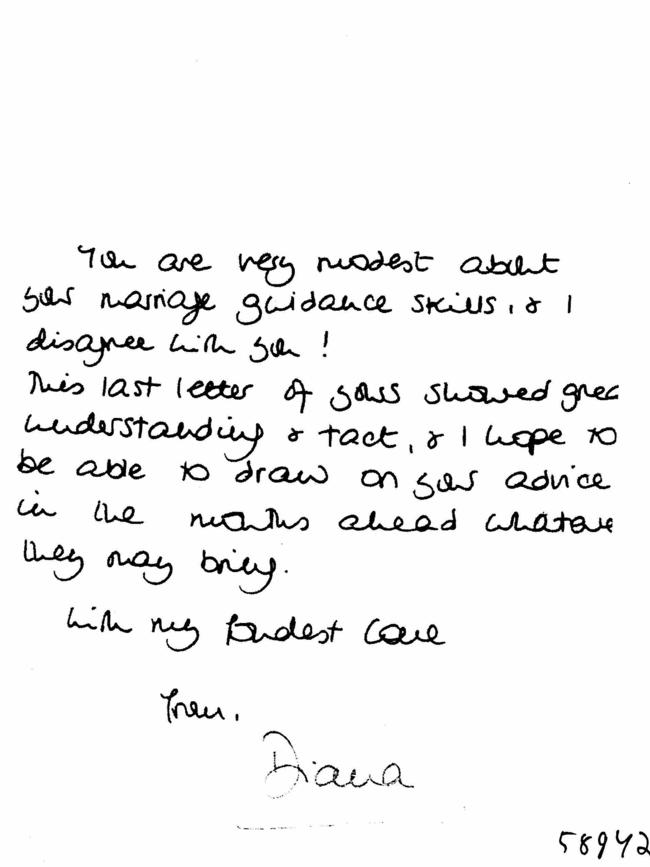 Extract of letter written by Diana to The Duke of Edinburgh.