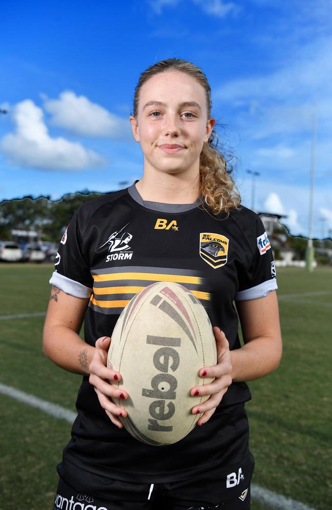 Sunshine Coast Falcons under-19s female talent Lila Parr. Picture: Patrick Woods.