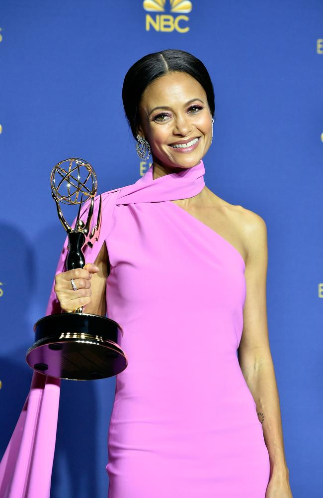 Thandiwe won an Emmy for Westworld in 2018. Picture: Getty Images