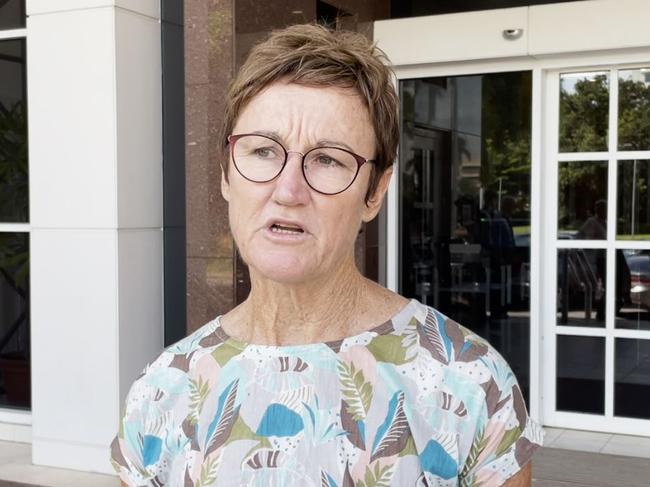The Territoryâs Childrenâs Commissioner Colleen Gwynne gives a statement outside the Supreme Court in Darwin after being found not guilty of one count of abuse of public office on Tuesday.