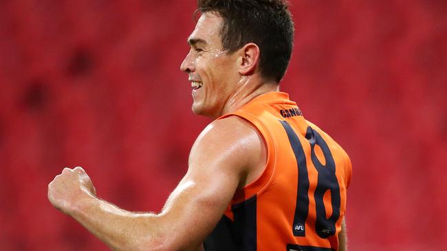 Jeremy Cameron celebrates a goal in Round 1. Picture: Getty