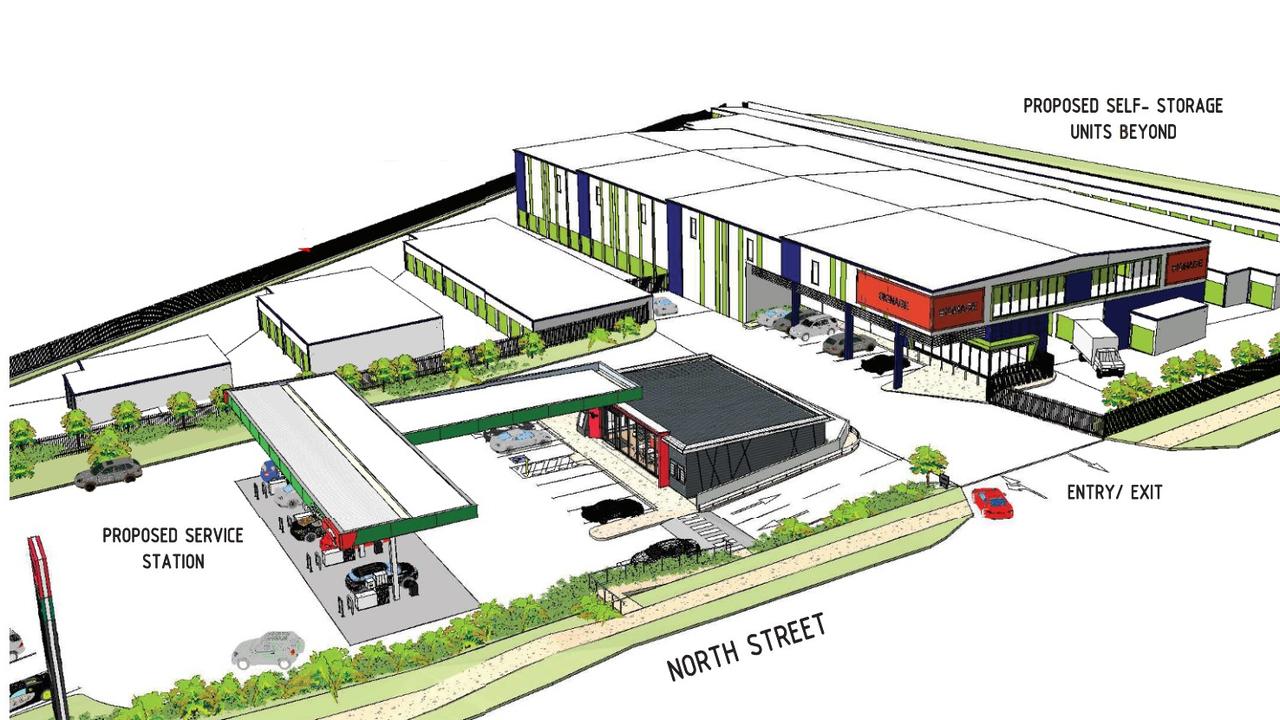 Plans for a new Puma service station and self-storage facility on the intersection of North and Mort Streets in Rockville, Toowoomba.