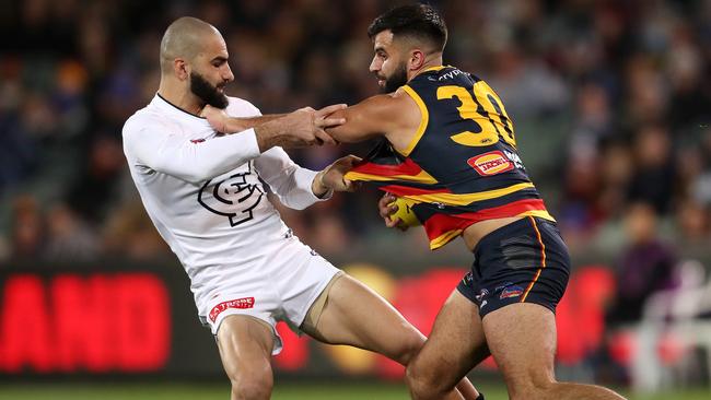 Adam Saad and Wayne Milera square off. Picture: Getty Images