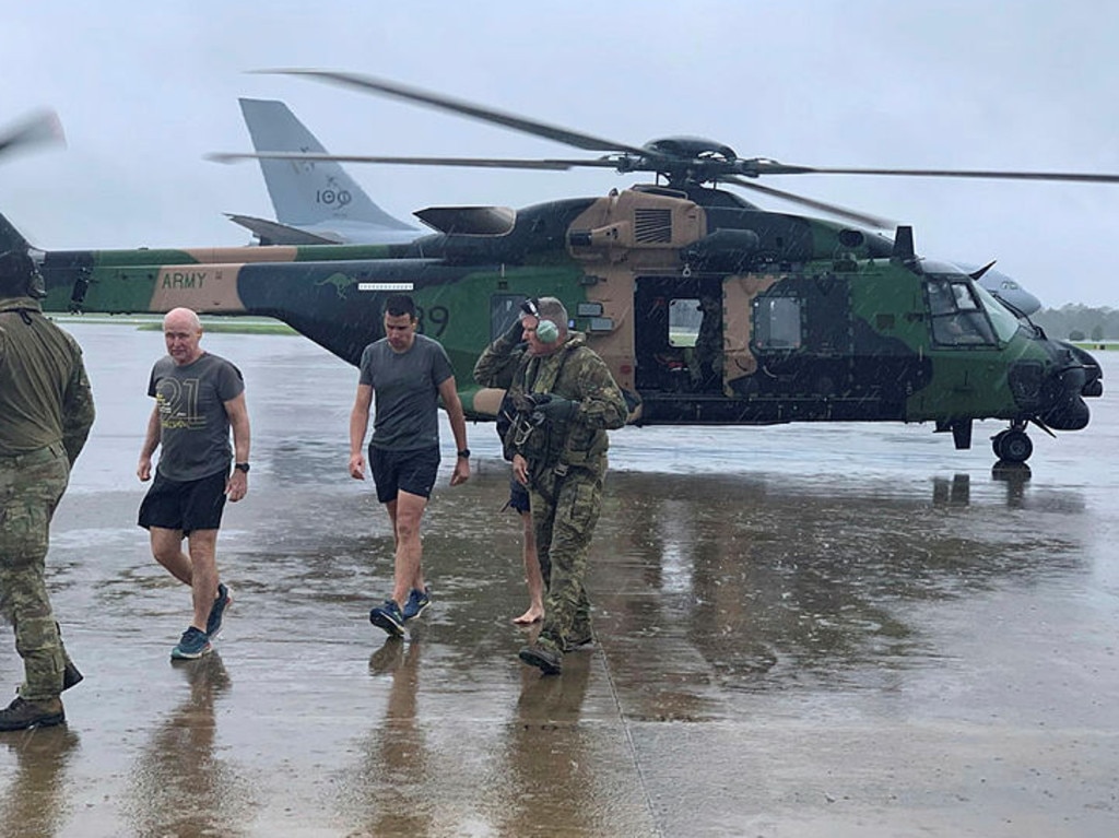 Some of the more than a dozen people winched to safety by the Australian Defence Force. Picture: ADF