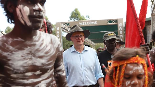 Prime Minister Anthony Albanese at the Garma Festival in the NT.