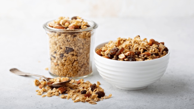 SKIP THE: GranolaOPT FOR: Brands with only one source of unrefined sugar and closer to 10g of fibreAh, granola. A much-loved member of the cereal aisle. Angelic on the outside, but not so fast. While this AM bowl-filler is sometimes branded as healthy due to its high fibre content and lack of refined sugars, alas registered nutritionist, Clarissa Lenherr, is particularly critical. Her take? Granola is often misleading, as a closer examination of the ingredients can reveal multiple forms of sugar alternatives, such as syrups. While these are better than the refined variety, it can still have the same effect – a spike in blood sugar.“A supposedly healthy granola can contain date syrup, maple syrup, coconut blossom syrup or coconut sugar,” she adds. “That sugar content is going to affect your blood sugar levels and lead to cravings later in the day.” The other issue? Lenherr feels that the actual fibre content within many granolas is often insufficient. “A typical 30 or 40 gram serving can have three or four grams of fibre, and we should be eating 30 grams of fibre per day. So it’s delivering just 10 per cent of your fibre intake, which isn’t enough,” she says. “There are a number of brands that make mueslis and other cereals with quite a lot of fibre and not too much sugar, making these products a little better than the standard sugary granolas. So read the label and choose wisely.”