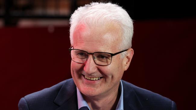 Andrew Gaze speaks on camera for television broadcast before the NBL Semi Final Playoff Series match between Illawarra Hawks and Melbourne United at WIN Entertainment Centre, on March 10, 2024, in Wollongong, Australia. (Photo by Mark Kolbe/Getty Images)